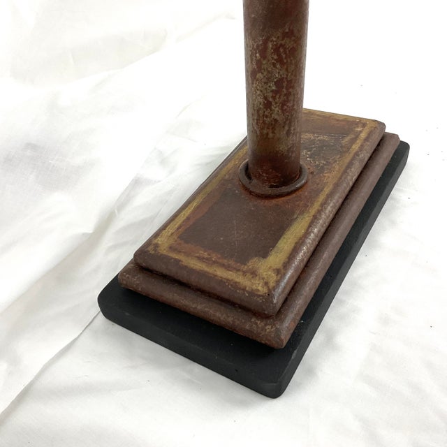 Rustic Rust Iron Palm Lamps Large - a Pair For Sale - Image 9 of 13