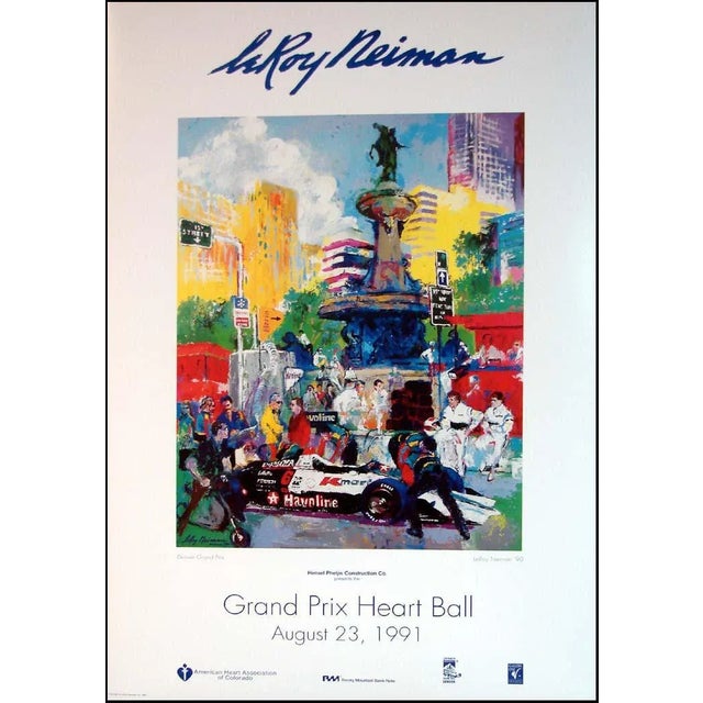 Impressionist 1990s LeRoy Neiman Denver Grand Prix Heart Ball Poster For Sale - Image 3 of 4