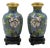 1960s Miniature Chinese Cloisonne Urn Vase on Stands - Set of 2 For Sale