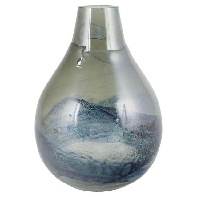 1970s Large Pear-Shaped Art Glass Vase from Pukeberg Glasbruk, 1970s For Sale - Image 5 of 5