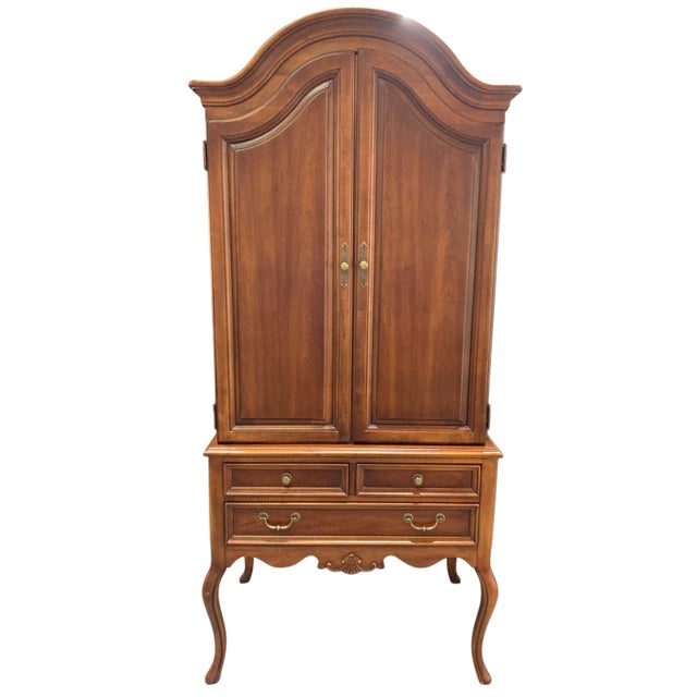 Lexington Furniture 1980s French Provincial Cherry Wood Armoire by Lexington For Sale - Image 4 of 12