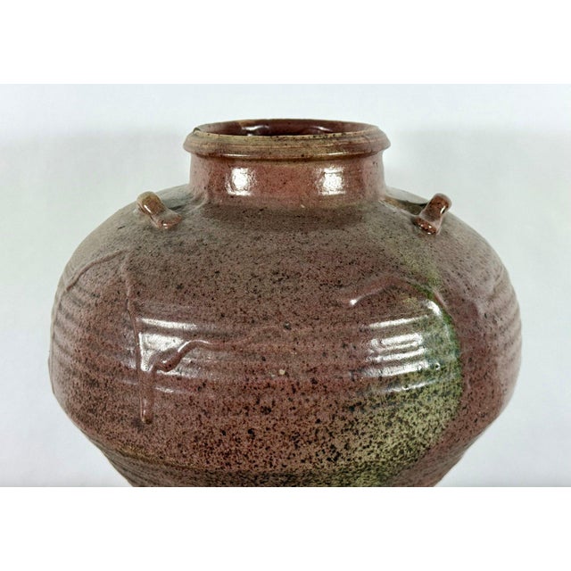 Chinese Large 19th Century Antique Chinese Martaban Storage Jar - "Frogskin" Ash Glaze Stoneware For Sale - Image 3 of 16