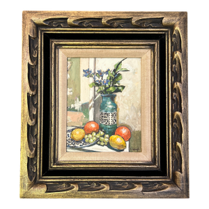 Contemporary Original Still Life Painting by Stephen Heigh “Vase and Fruit”