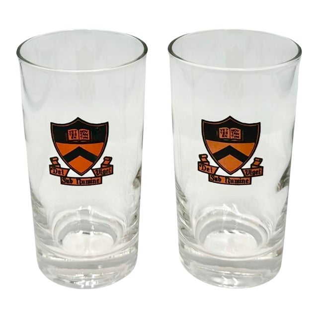 Vintage Princeton University Drinking Glasses- Set of 2 For Sale