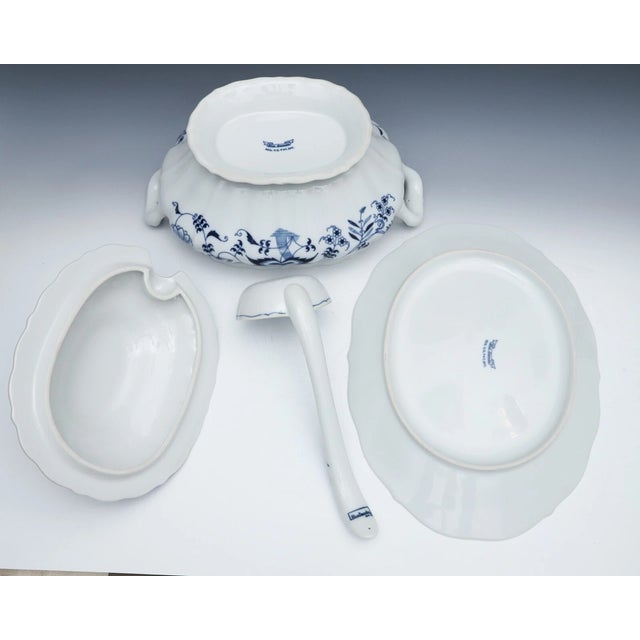 Mid-Century Modern Vintage Blue Danube Tureen With Underplate and Ladle For Sale - Image 3 of 6