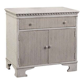 Antiqued Carved Pine Side Cabinet For Sale