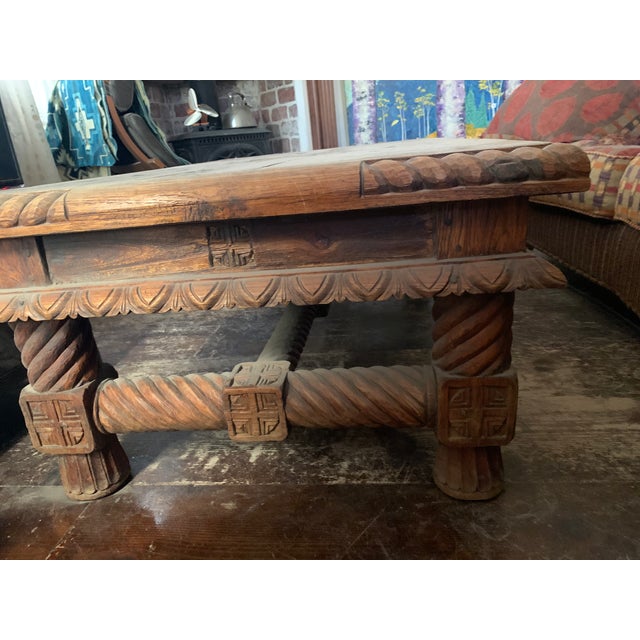 1990s 1990s Solid Teak Wood Coffee Table For Sale - Image 5 of 10