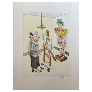 Antonio Segui, Juanito's Hat 5, 1996, Watercolor Engraving For Sale