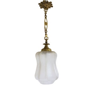 Large Antique French Art Nouveau Pendant Light, 1910 For Sale