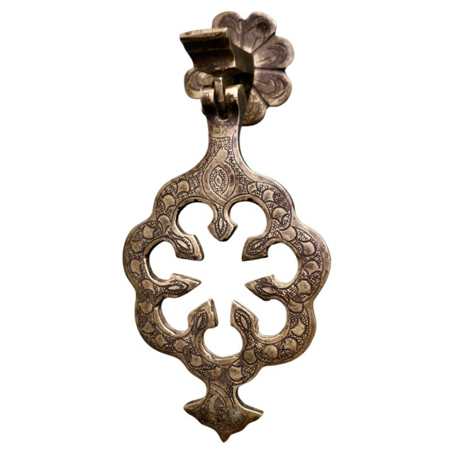 Metal Large 19th Century Pierced Brass Door Knocker For Sale - Image 7 of 7