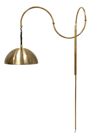 Art Deco Style Brass Wall Lamp, 1980s