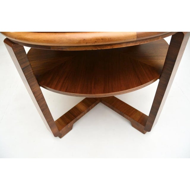Wood Large Art Deco Coffee Table in Figured Walnut, 1930s For Sale - Image 7 of 9