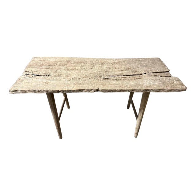 Andrianna Shamaris St. Barts Teak Wood Console Table For Sale