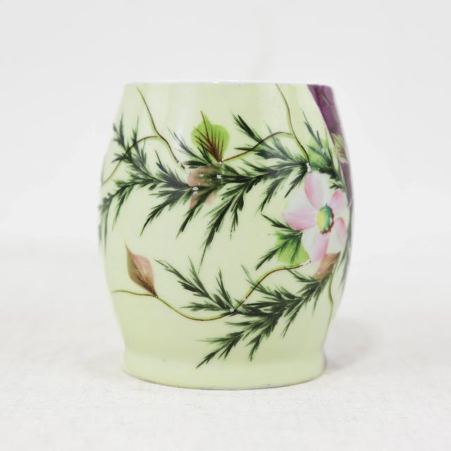 Early 20th Century Vintage Victorian Porcelain Shaving Mug & Tumbler With Hand-Painted Floral Designs – Perfect for Spring & Easter Décor For Sale - Image 5 of 12
