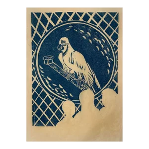 1950s Georgiabelle Clark Zoo Woodbock Print