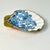 Cornflower Blue 1970s Vintage Boho Chic Folk Art Coastal Découpage Clam Seashell Catchall Trinket Dish, Blue Floral For Sale - Image 8 of 10