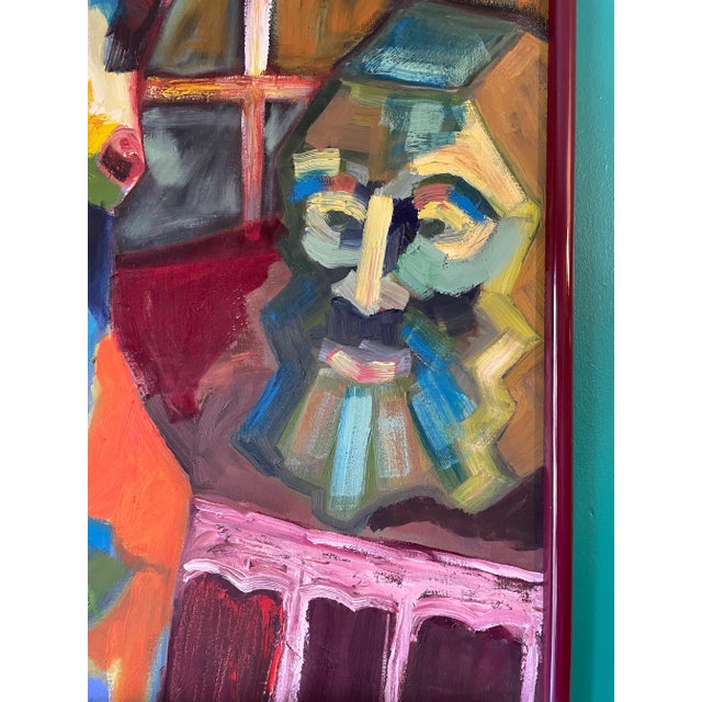 Late 20th Century Late 20th Century Fauvist Palette Portrait of Woman Oil Painting, Framed For Sale - Image 5 of 7