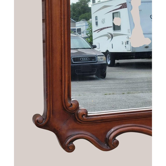 Brown 20th Century Italian Beechwood Carved Wall Mirror For Sale - Image 8 of 9