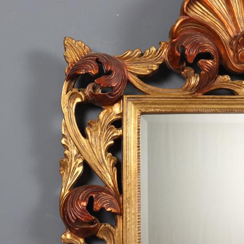 Italian Baroque Style Mirror in Carved Wood For Sale - Image 5 of 12