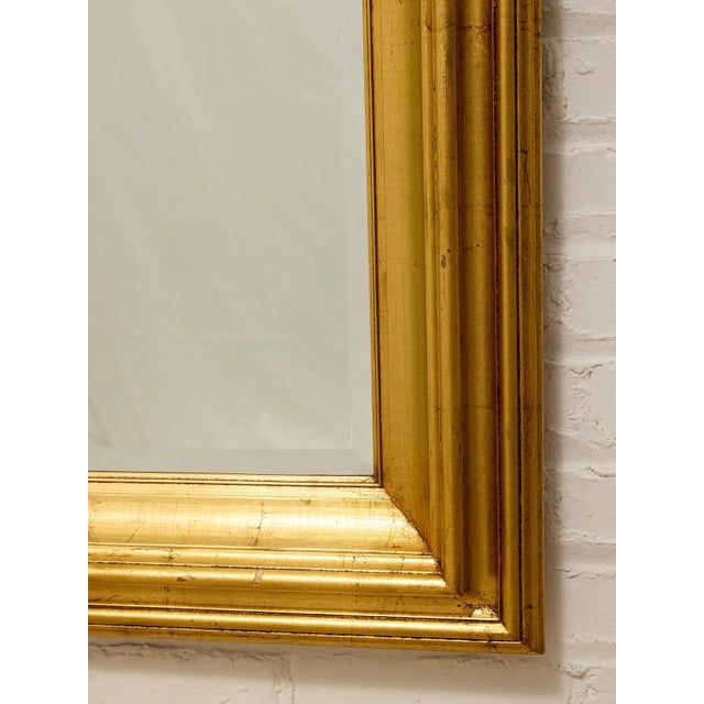 Large Vintage Wood Framed Rectangular Wall Mirror For Sale - Image 4 of 6