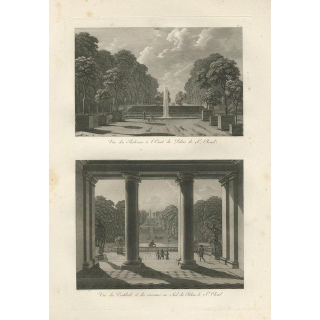 Louis-Pierre Baltard, Views of the Gardens and Vestibule of Saint-Cloud Palace, 1803, Engraving For Sale - Image 9 of 9