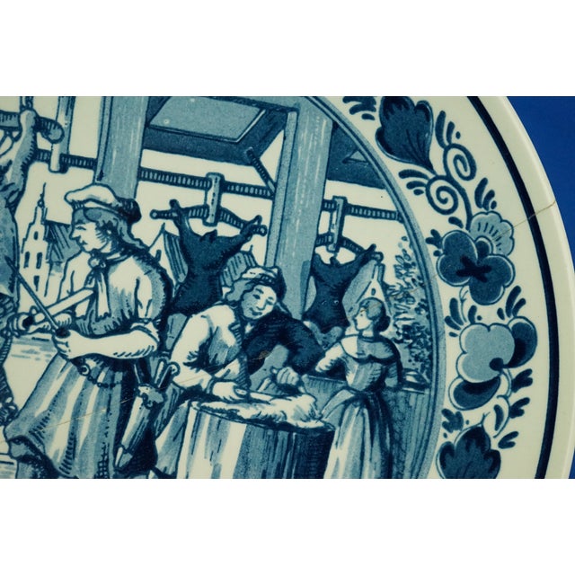 Blue 20th Century Dutch Porcelain Plates by Royal Goedewaagen of Delft Blue, Holland, 1940s, Set of 3 For Sale - Image 8 of 18