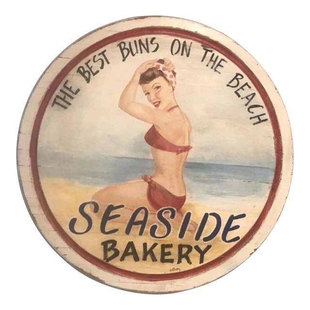 Best Buns on the Beach Contemporary Oil Painting, Signed For Sale