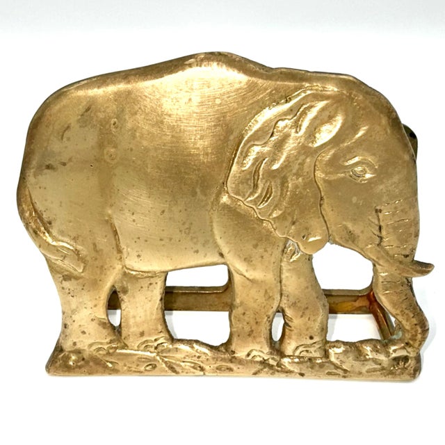 Mid-Century Modern Vintage Decorative Brass Elephant Letter Rack For Sale - Image 3 of 8