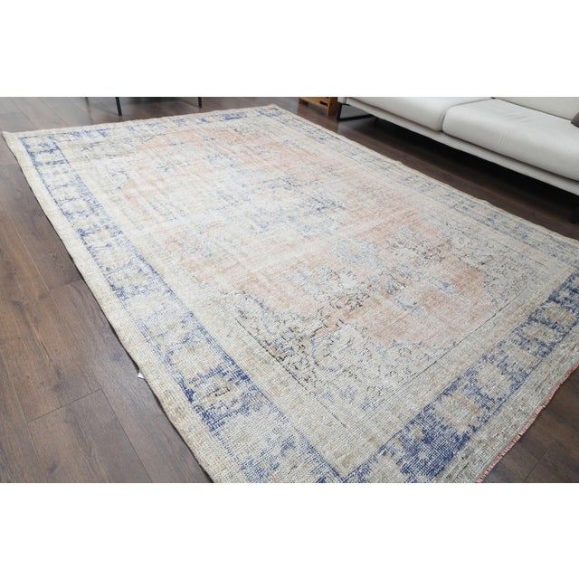1970s Vintage Persian Handmade Wool Cotton Orange Area Rug For Sale - Image 9 of 11