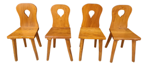 Brutalist Dining Chairs, 1960s, Set of 4