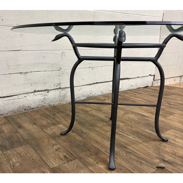 Early 21st Century Iron and Glass 48” Round Bistro Style Dining Table For Sale - Image 5 of 16