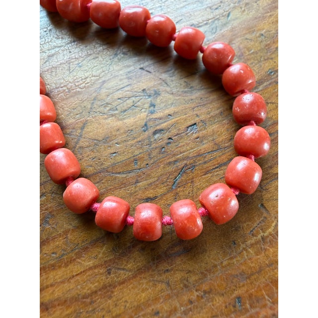 Genuine Red Coral Necklaces, Hand-Knotted Strands in Natural Coloration, a Pair For Sale - Image 10 of 15