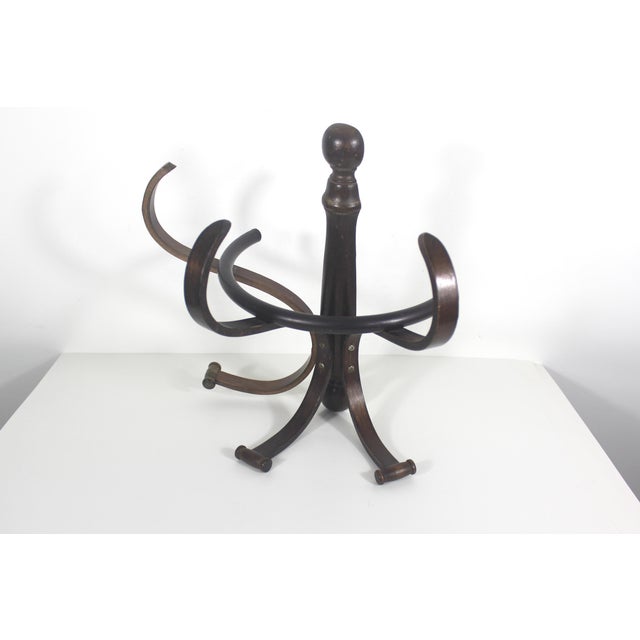 Mid-Century Modern Vintage Thonet Style Wall Mounted Bent Wood Hat or Coat Hooks For Sale - Image 3 of 11