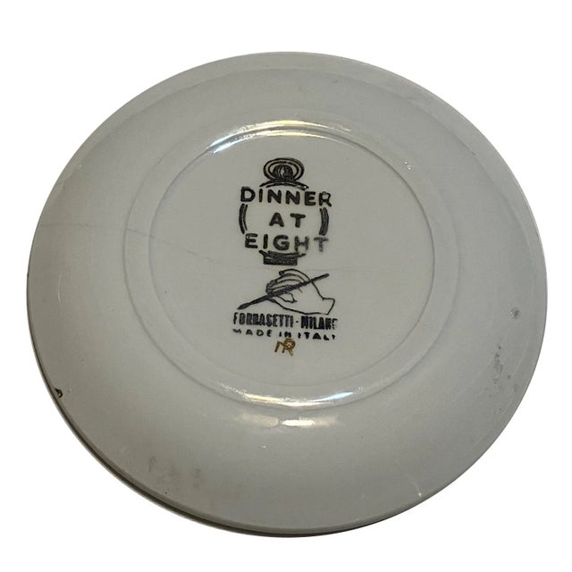 1950s Fornasetti “Dinner at Eight” Coasters - Opulent Gold - “Pranzo Alle Otto”- Set of 8 For Sale - Image 10 of 13