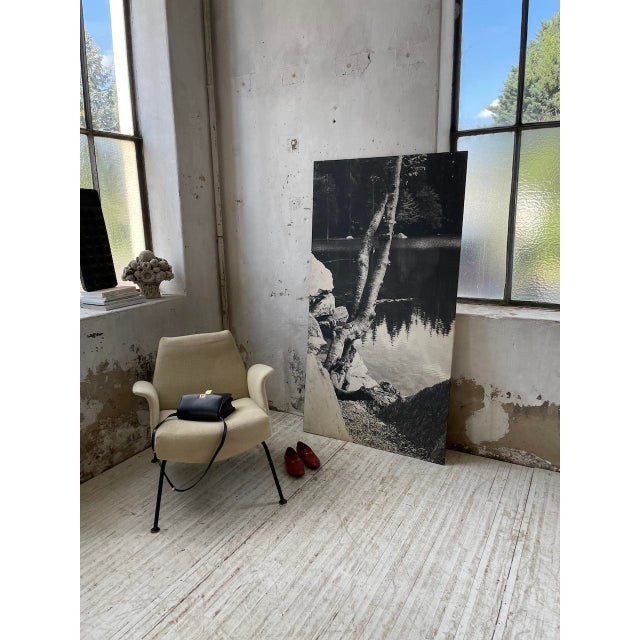 Black and White Tree Photograph in Wood & Paper, 1970s For Sale - Image 4 of 18