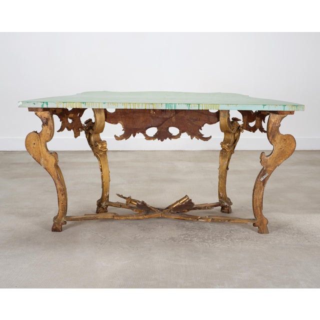 18th Century Italian Rococo Carved Giltwood Console Table For Sale - Image 18 of 18