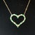 Green 14k Yellow Gold Heart Necklace With Emeralds and Diamonds For Sale - Image 8 of 10