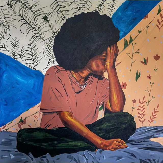 Not Again, Emmanuel Akolo (2025), Acrylic on Canvas For Sale - Image 4 of 4