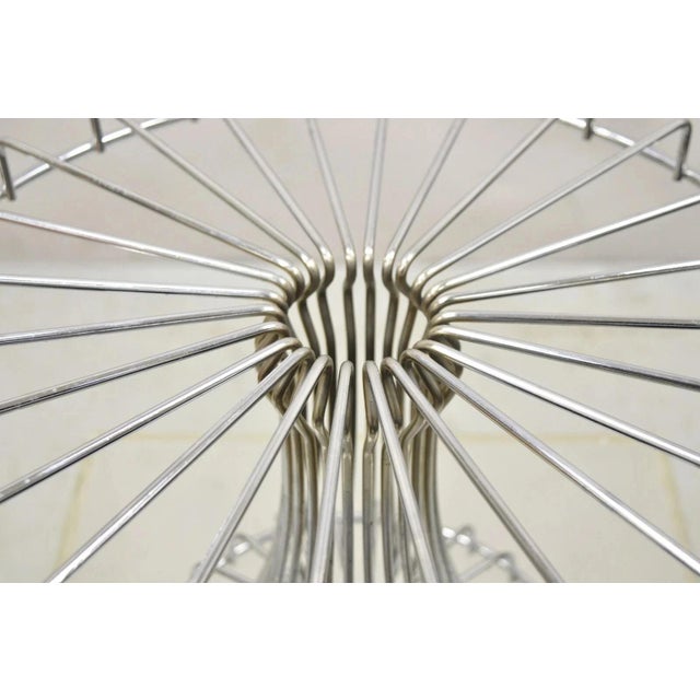 Vintage Mid Century Modern Chrome Metal Wire Pedestal Pastry Cake Stand For Sale In Philadelphia - Image 6 of 7