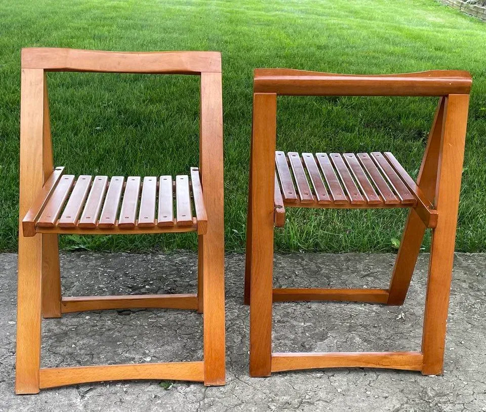 1960's Aldo Jacober Folding Chairs - Set of 2 | Chairish