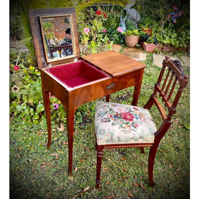 Vintage French Louie 15th Style Dressing Table and Chair For Sale - Image 14 of 14