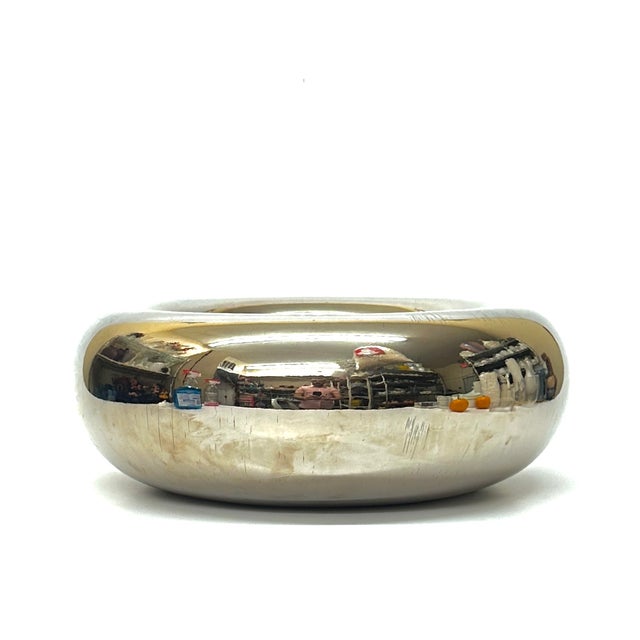 Silver Gigantic Artisanal Modernist Style Glass Bowl, Signed For Sale - Image 8 of 11