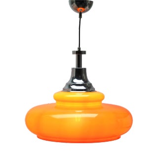 Mid-Century Scandinavian Pendant Light with Acrylic Optical Shade For Sale