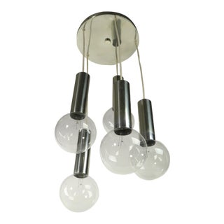 Mid-Century 5 Light Cascading Bulb Chandelier For Sale