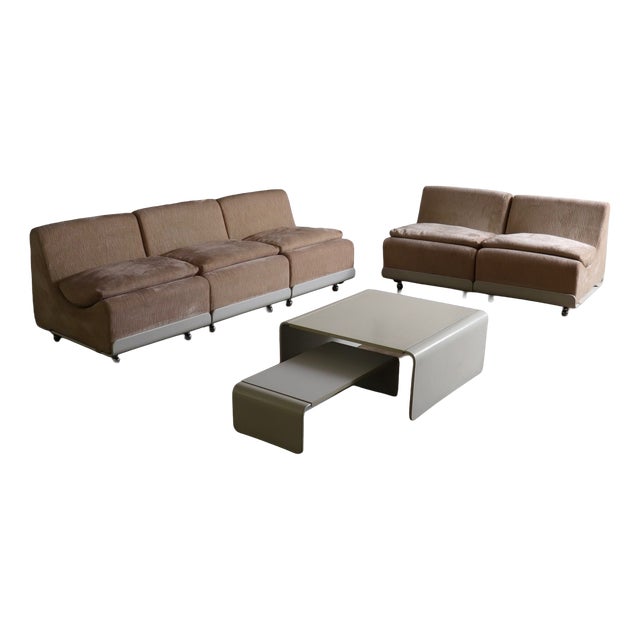 Orbis Modular Sofa in Corduroy by Luigi Colani for Cor, 1970s, Set of 7 For Sale