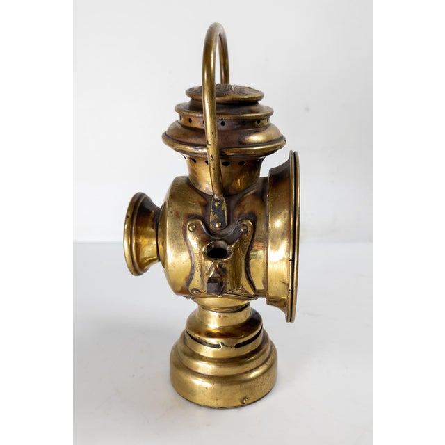 19th or 20th Century Brass Bicycle Carriage "Neverout" Lantern For Sale - Image 4 of 13