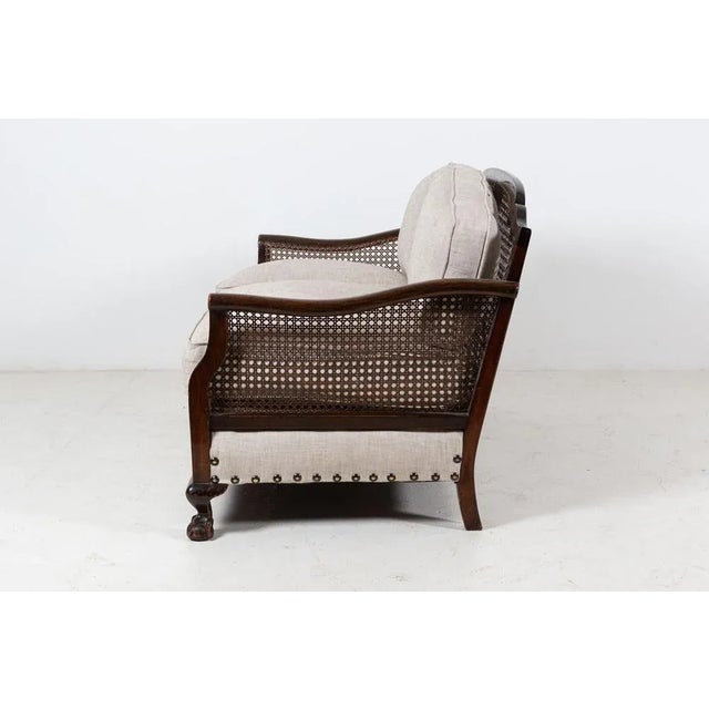 English Mahogany Bergere Suite, 1930s, Set of 3 For Sale - Image 14 of 18