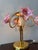 Vintage Pink Murano Glass Floral Table Lamp – Authentic Italian Curved Flower Desk Lamp With Brass Frame - a Pair For Sale - Image 9 of 18