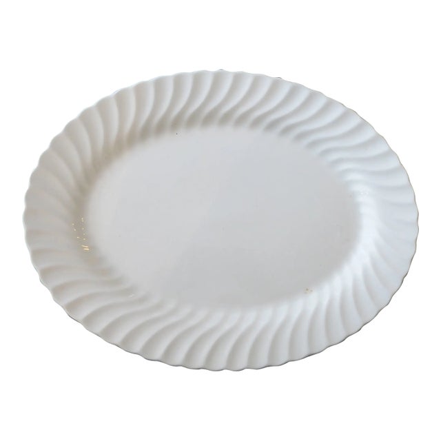 Vintage English Ironstone Oval Platter For Sale