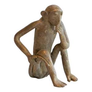 Vintage African Sitting Monkey Figurine